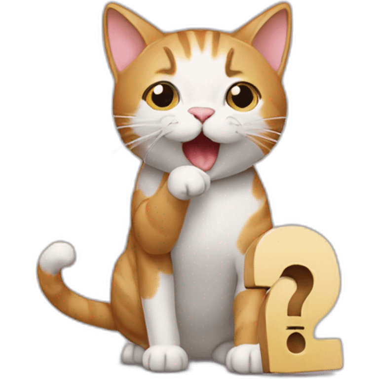 cat eating a question mark emoji