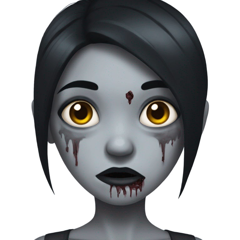 girl zombie with black hair emoji