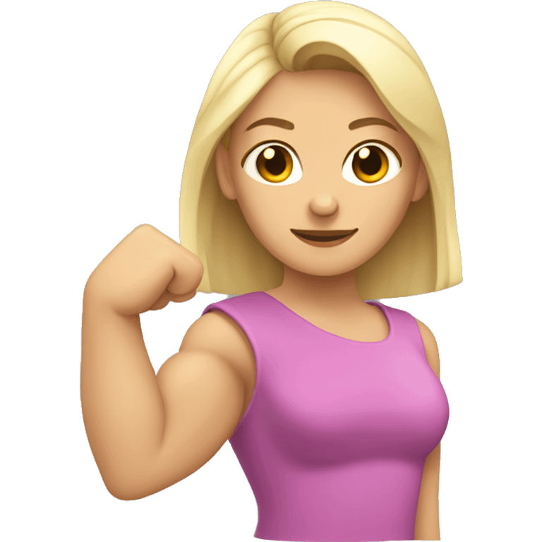 Caucasian woman arm muscles emoji