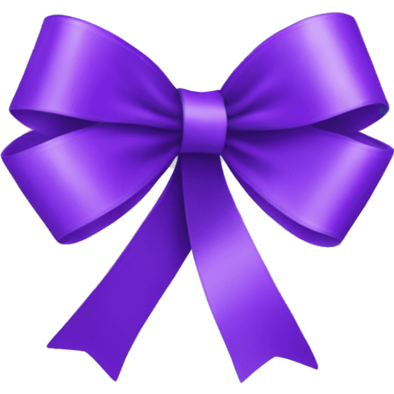 Single purple ribbon on transparent background emoji