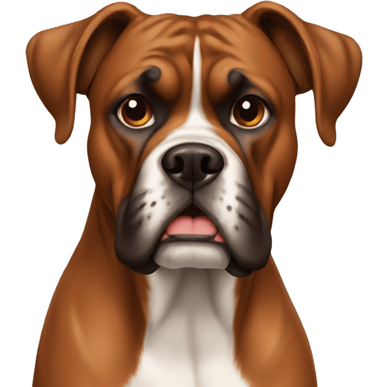 brown boxer dog with an underbite emoji