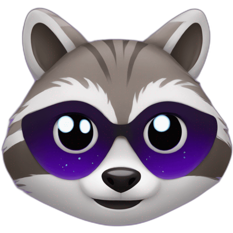 raccoon with tears in eyes holding purple eggplant emoji