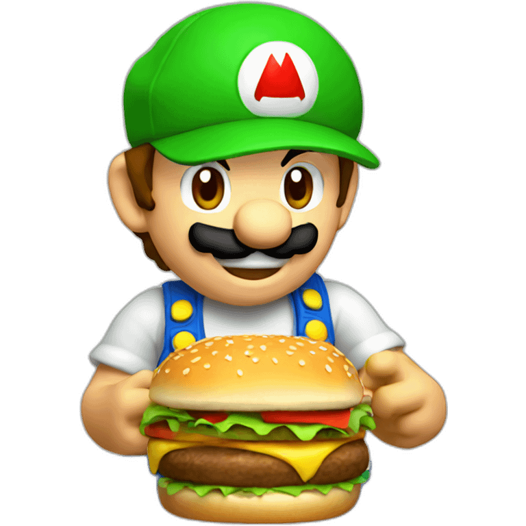 mario eating burger emoji