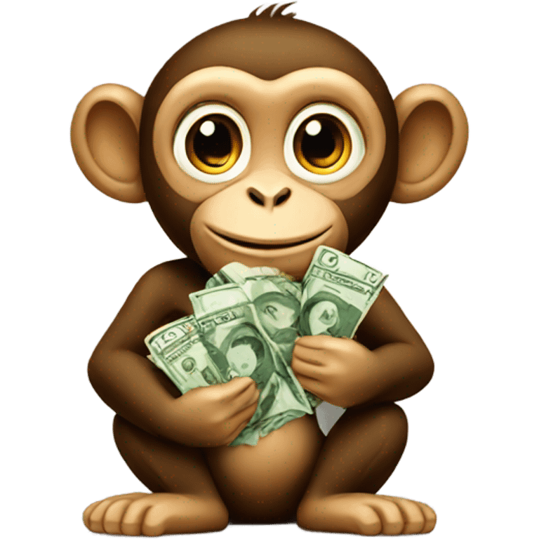 Monkey with money emoji