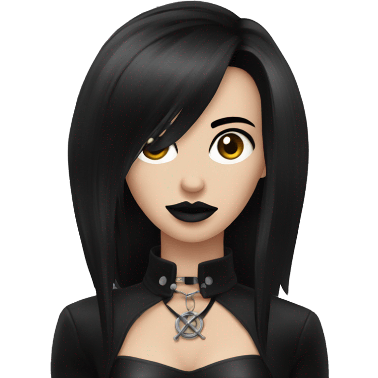 Goth dominatrix with black hair  emoji