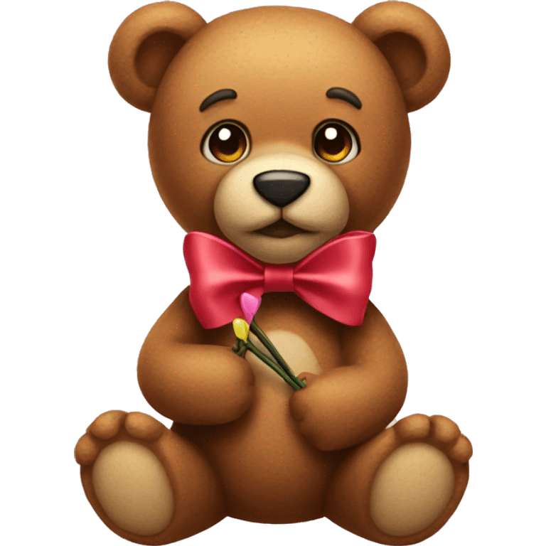 Teddy holding a bow emoji