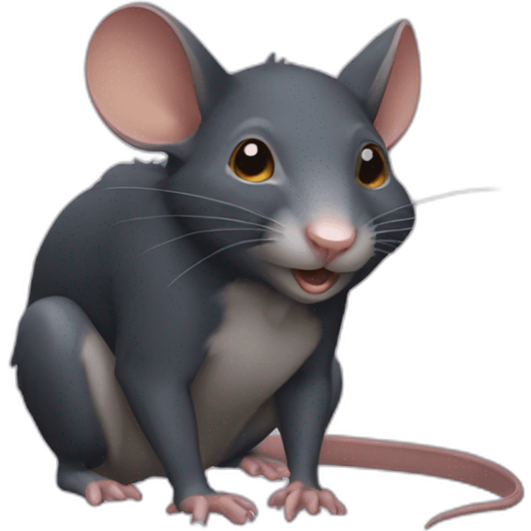 Une chauve souris qui tient un rat emoji