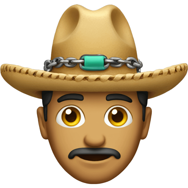 Mexican with hat backwards and a chain  emoji