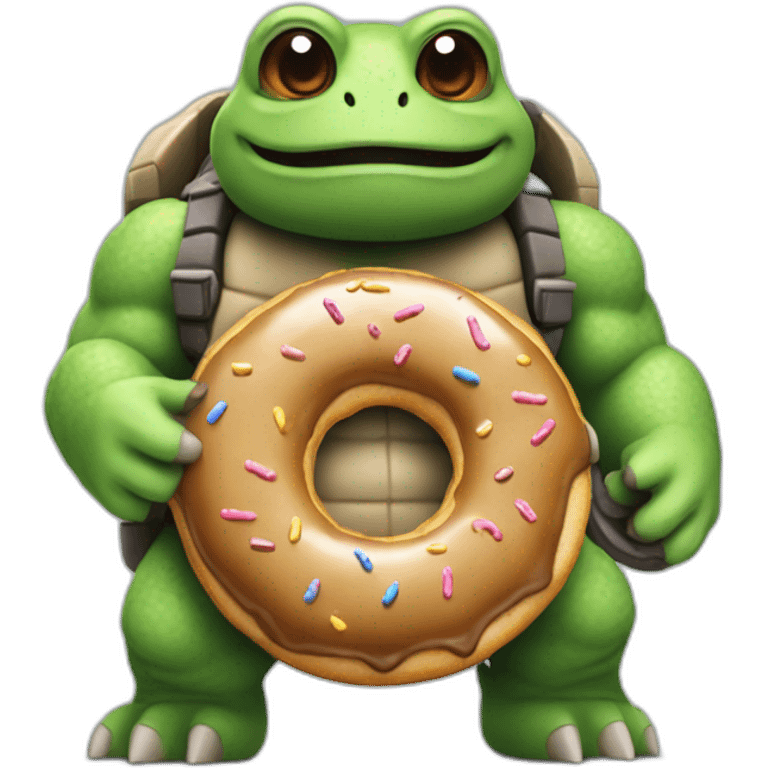 Tortank mangeant un donuts emoji