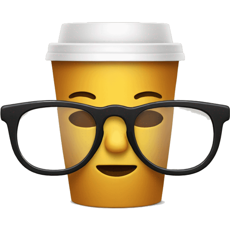 a coffee with glasses emoji