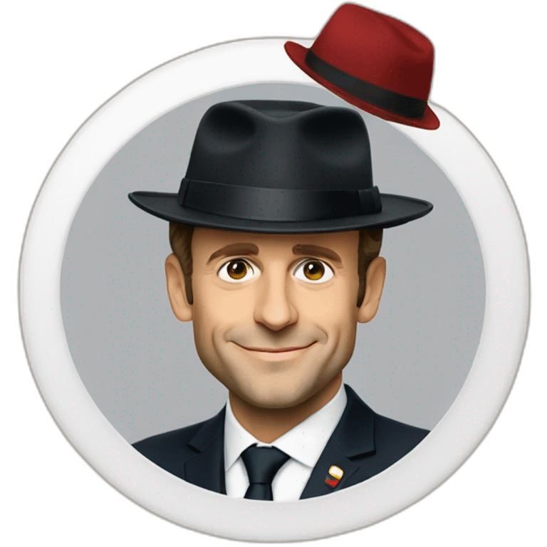 Emmanuel Macron with a hat  emoji