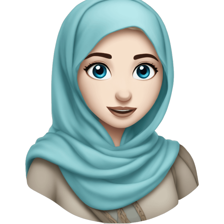 Hijabi elsa princess freckless blue eyes emoji