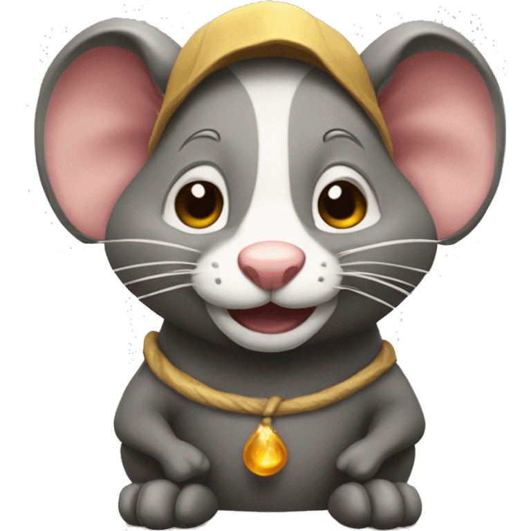 Draw a character to use for the fortune-telling service. Make the animals cute with rats for face character. emoji