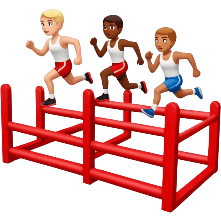 red and white race obstacle emoji