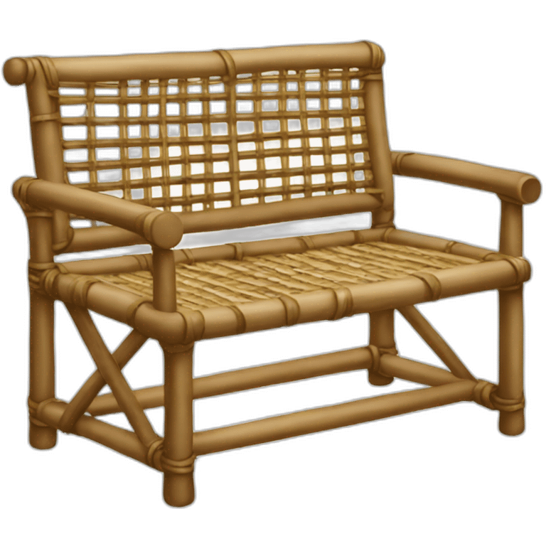 Rattan Bench chair emoji