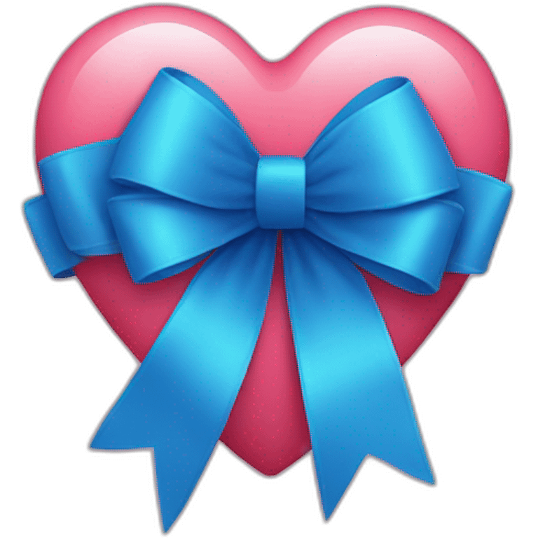 heart with blue ribbon bow emoji