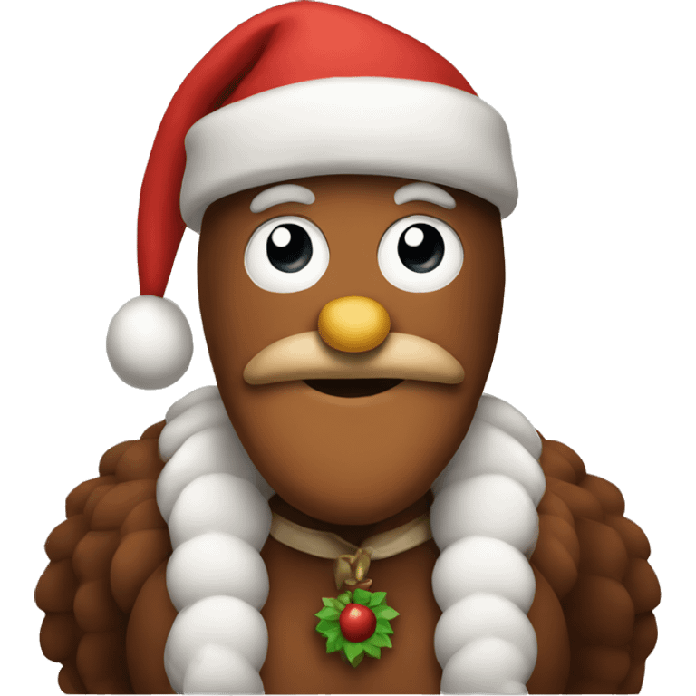 Santa dressed as a turkey emoji