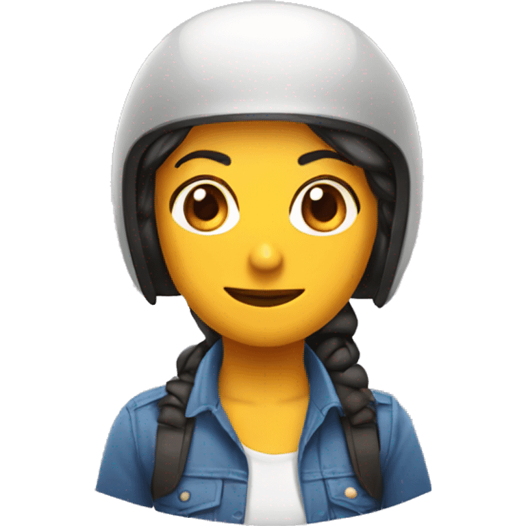 chica pelirroja con casco emoji