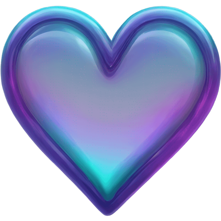 Neon glass teal mauve heart  emoji