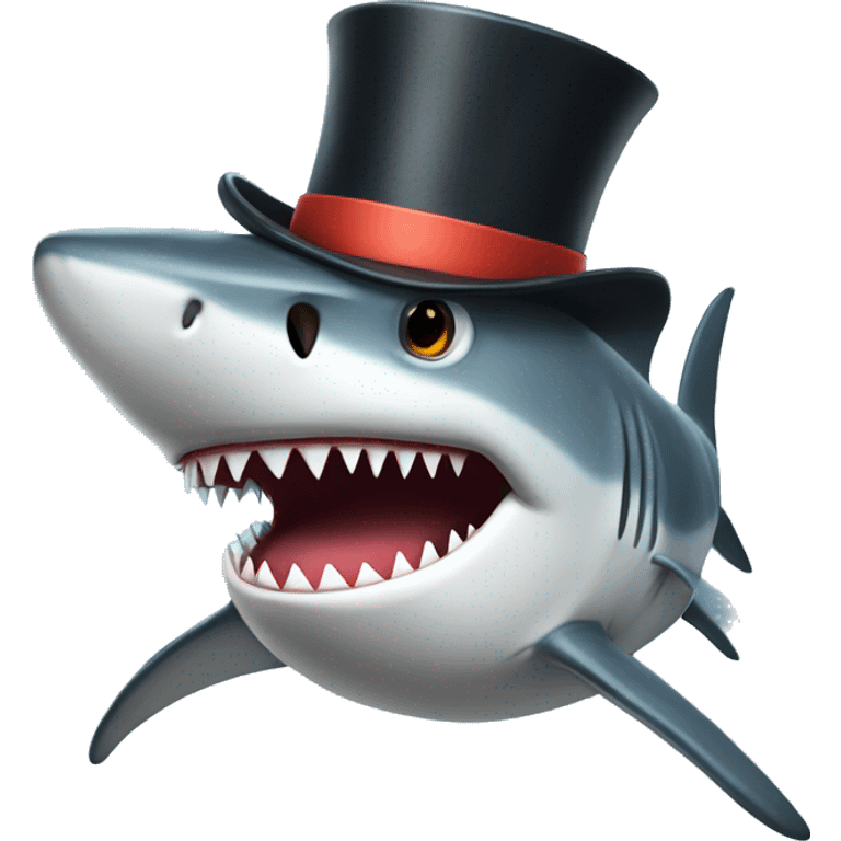 Shark with a tophat emoji