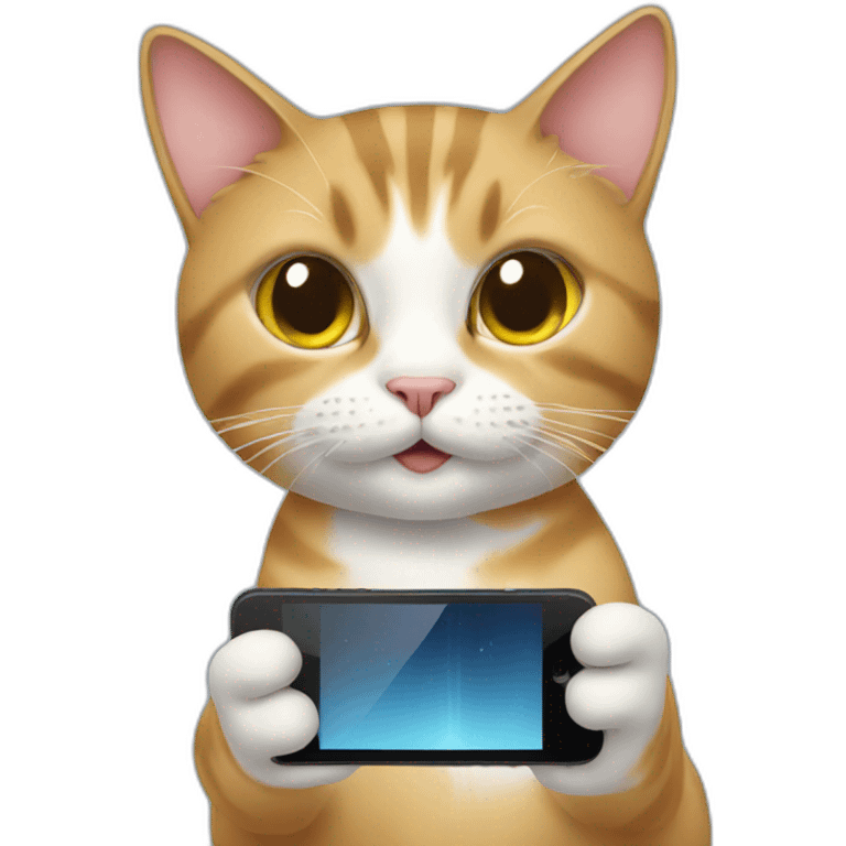 Cat with a iPhone emoji