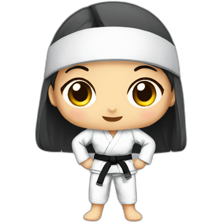 Asian girl doing bjj emoji