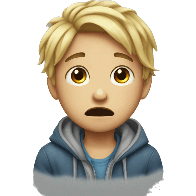 Boy crying with girl  emoji