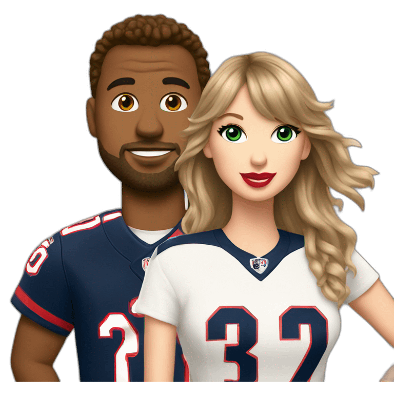 Taylor Swift with Travis jersey emoji