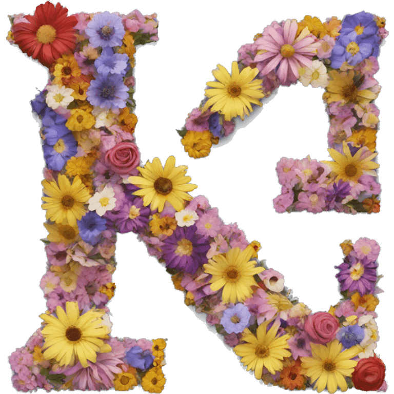 Letter E made out of flowers emoji