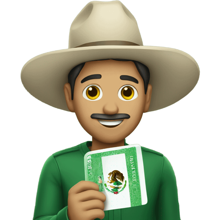 a mexican with a green card emoji