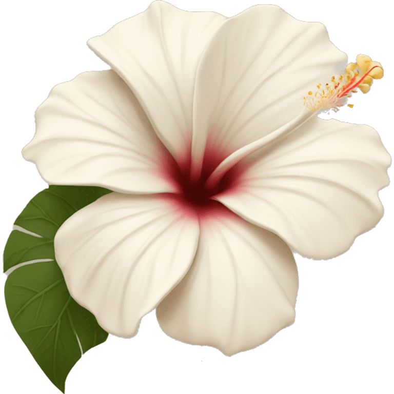 white and beige hibiscus flower  emoji