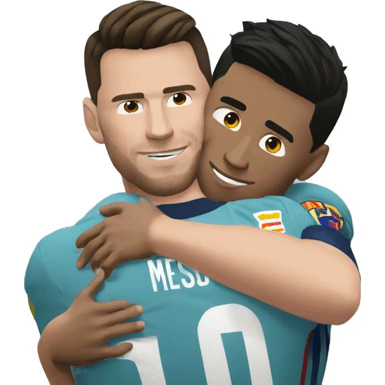 Ronaldo hugging Messi emoji