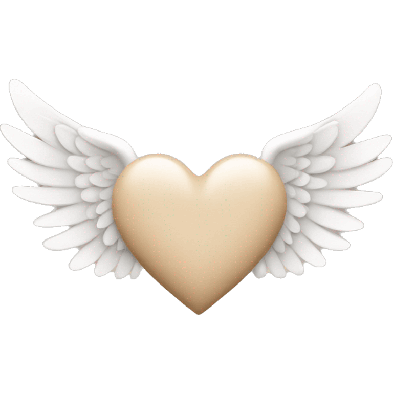 beige heart with white angel wings emoji