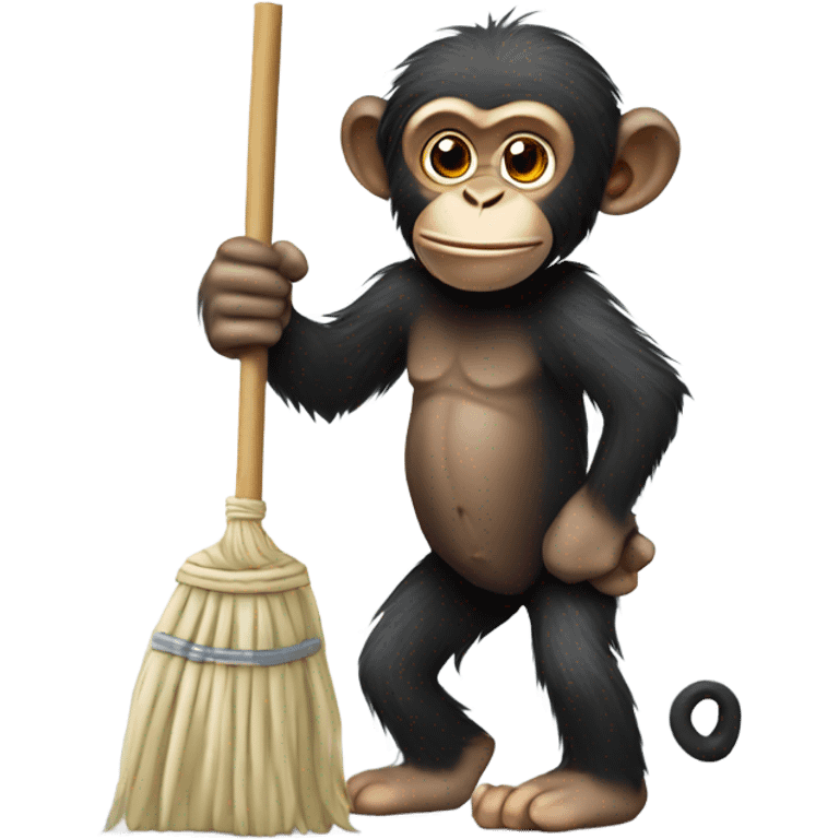 Chimpanzee with a mop emoji