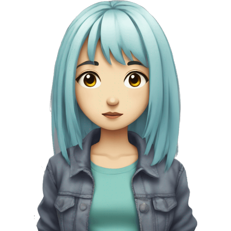 anime style grunge girl emoji