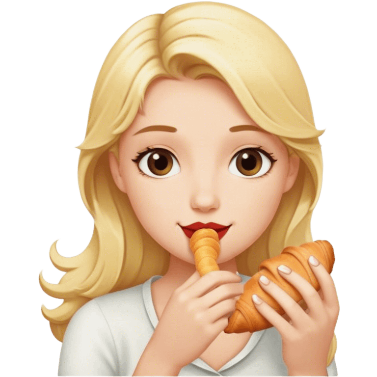 pretty pairis blonde girl croissant emoji