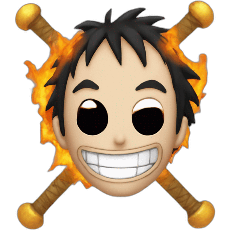 Luffy avec un pouvoir démoniaque de démons slayer emoji