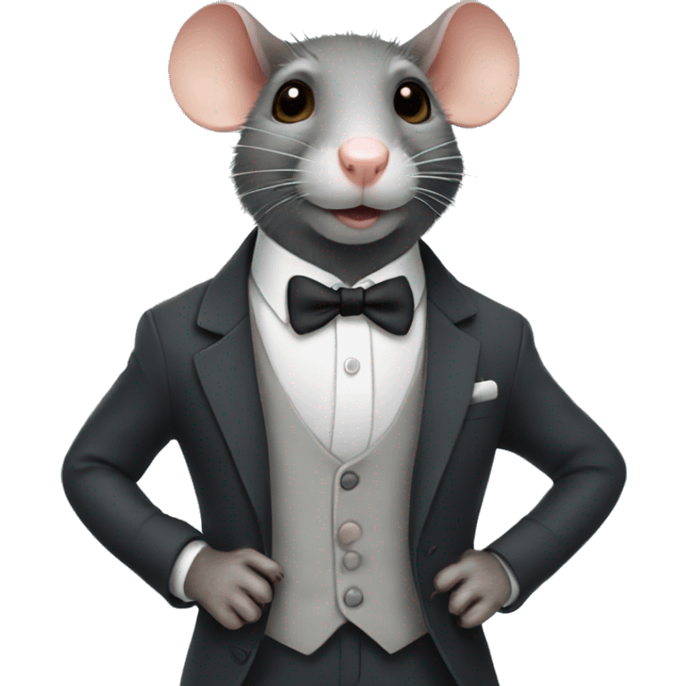 rat wearing suit emoji