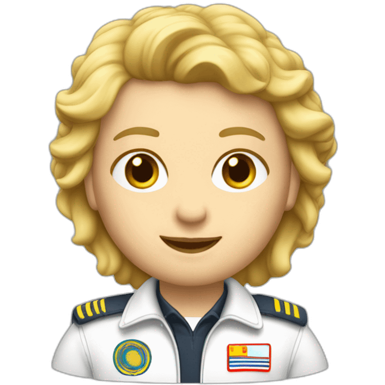 Un pilote d’avion blond au cheveux courts emoji