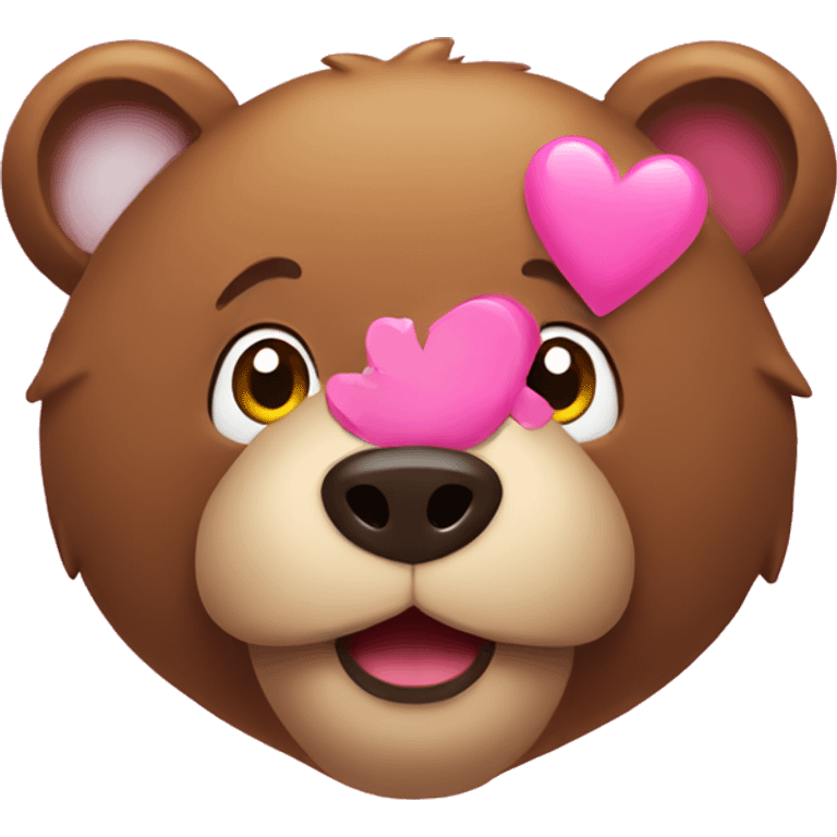 Bear with pink emojis  emoji