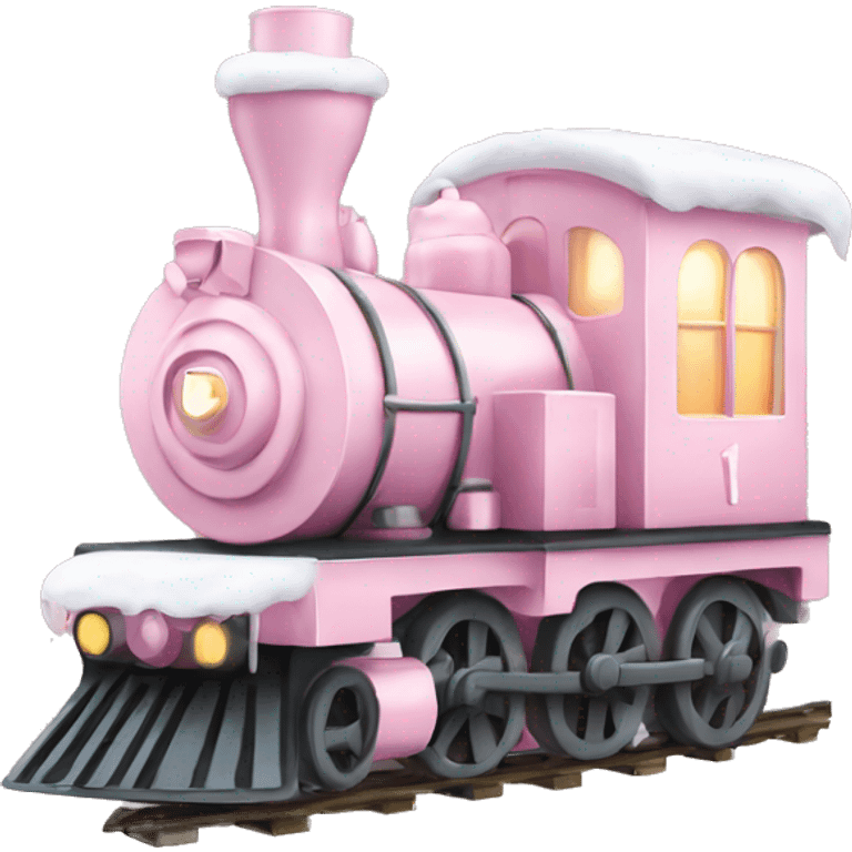 Light pink Christmas train emoji