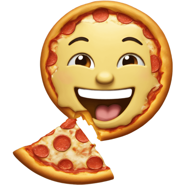 laughing eating pizza emoji