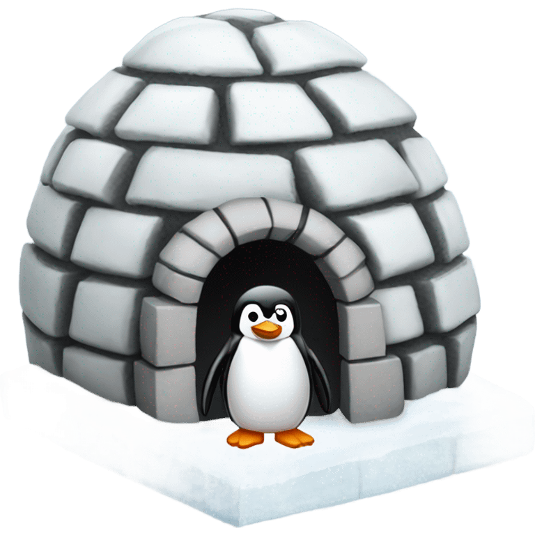 igloo winter is coming and penguin  emoji