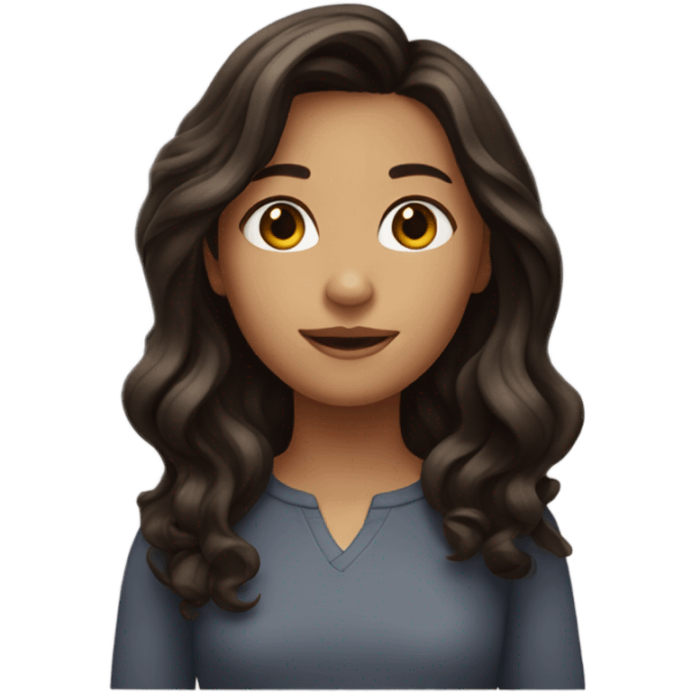 girl with dark wavy brown hair shoulder length  emoji