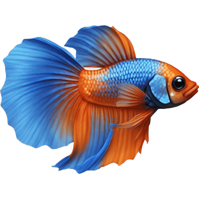 Betta fish blue and orange emoji