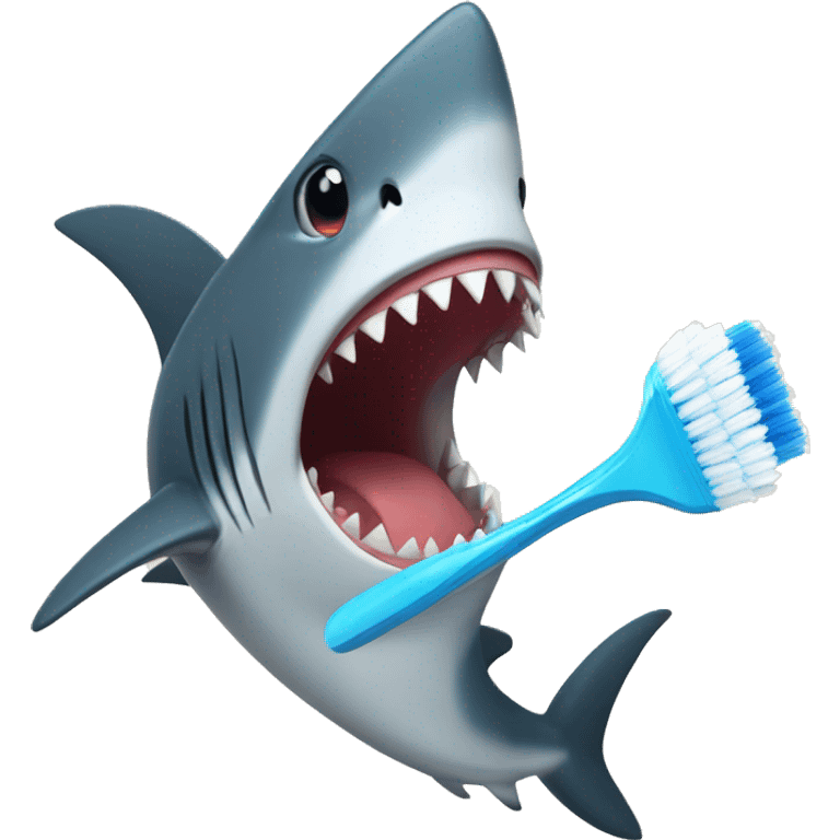 shark with toothbrush  emoji