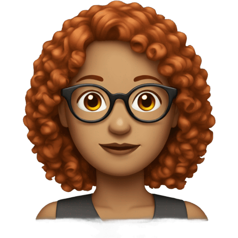 woman with red curly hair and round glasses emoji