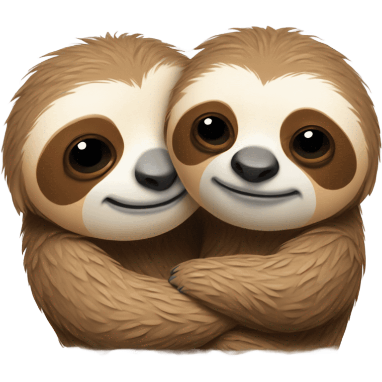 two sloths hugging each other emoji