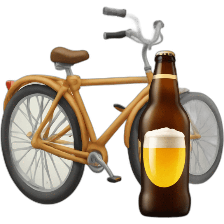 boit une bière à vélo emoji