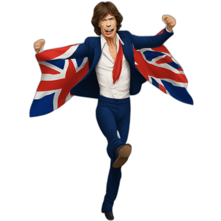 Mick jagger bailando cueca con una bandera chilena emoji